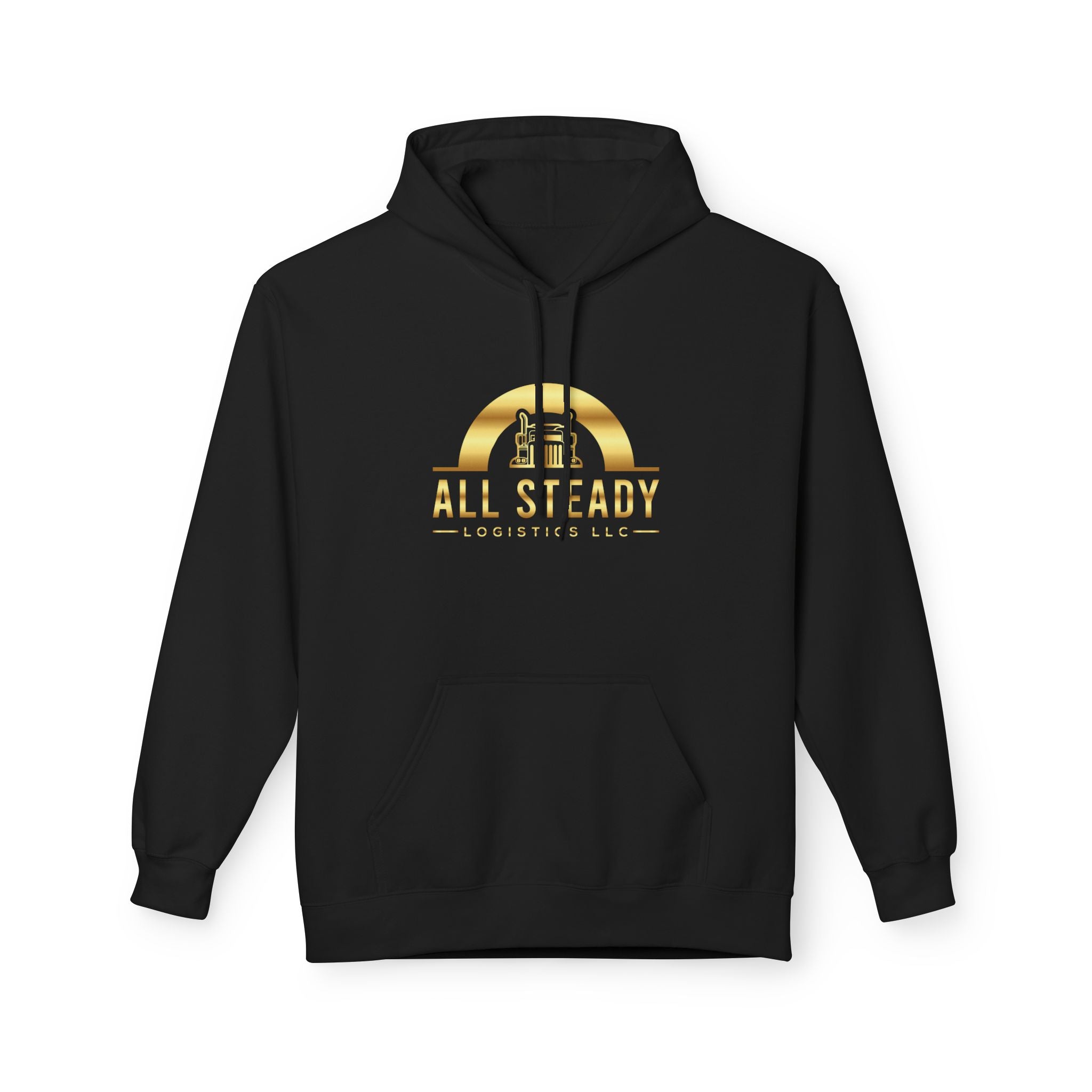 All Steady Logistics Hoodie — Gold Logo Pullover
