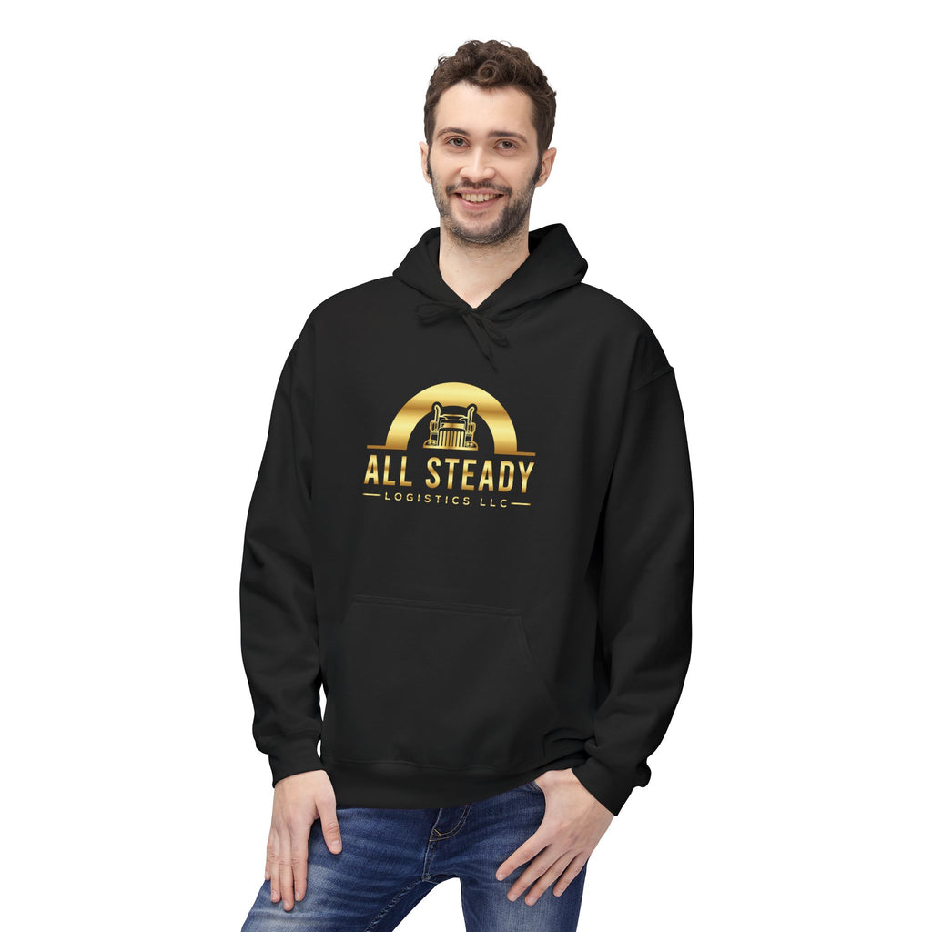 All Steady Logistics Hoodie — Gold Logo Pullover