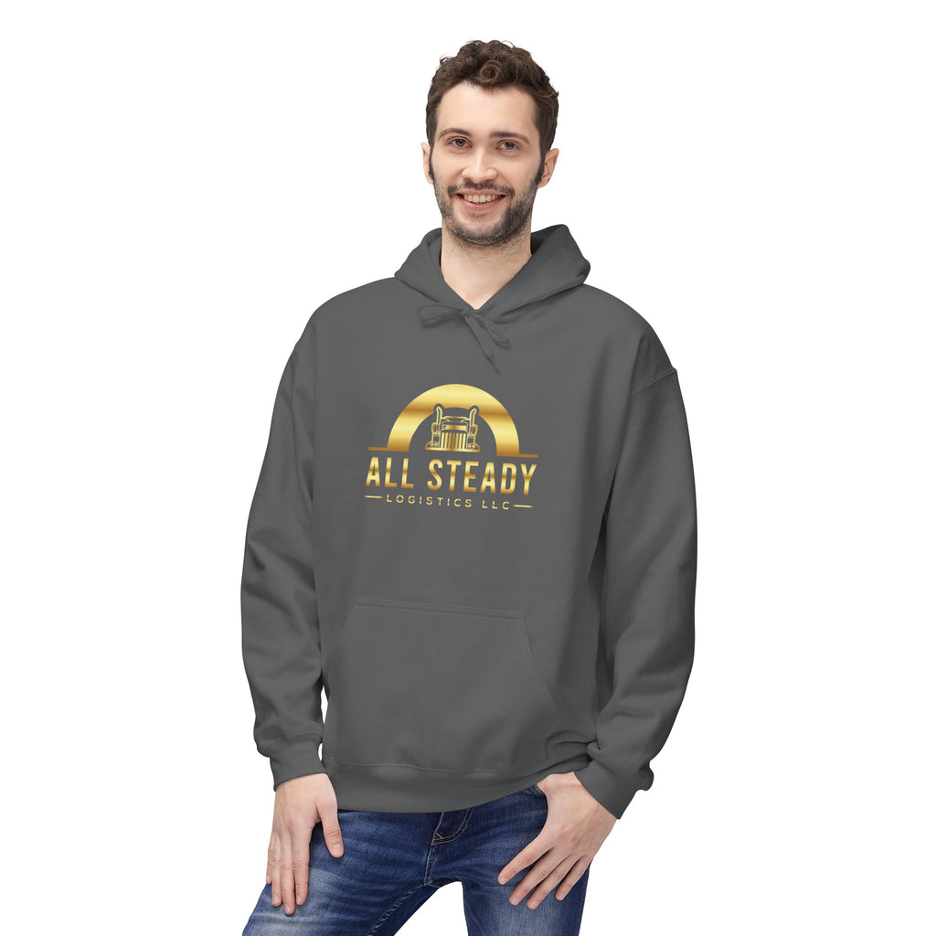 All Steady Logistics Hoodie — Gold Logo Pullover