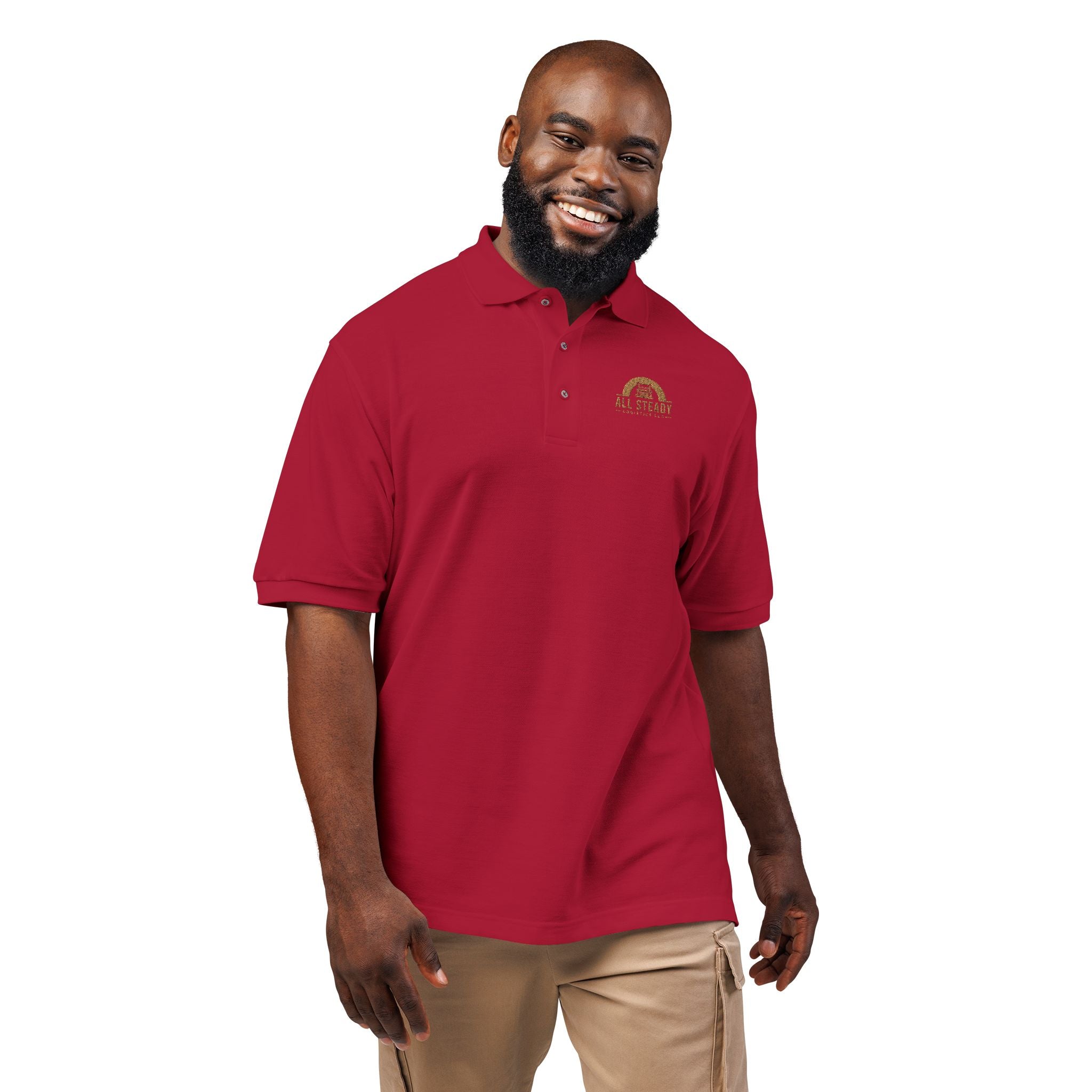 Embroidered Golden Sunrise Polo Shirt