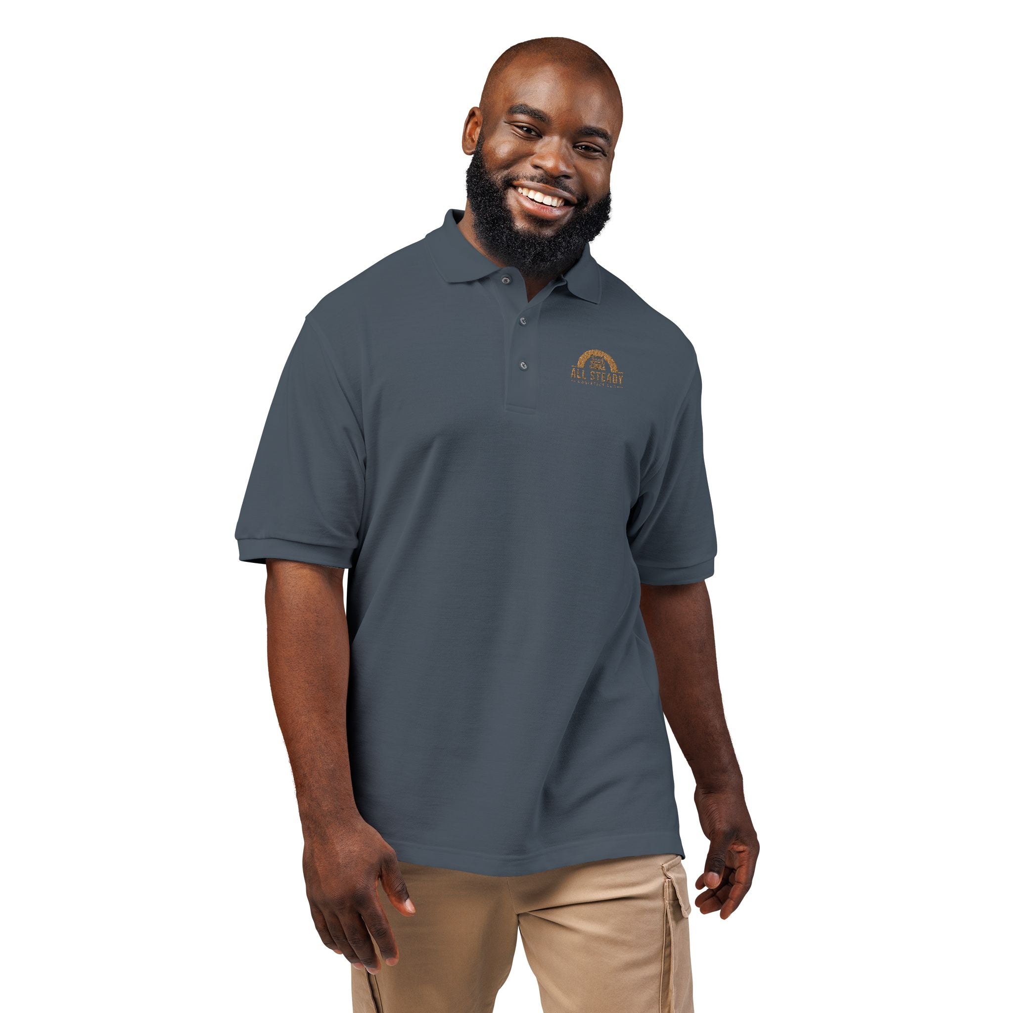 Embroidered Golden Sunrise Polo Shirt